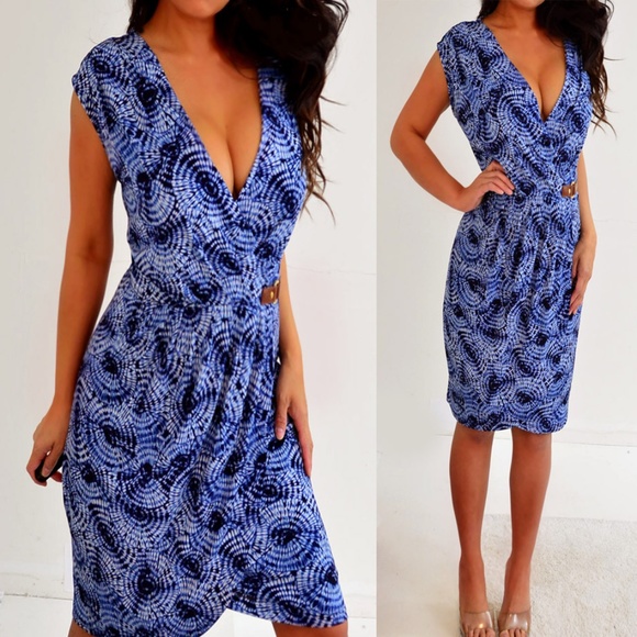MICHAEL KORS Blue Tie Dye Dress S Small - Picture 2 of 8